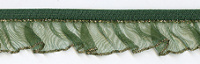 Рюш эластичный PEGA, темно-зеленый с золотым люрексом, 18 мм